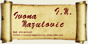 Ivona Mazulović vizit kartica